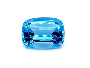 lot 30A image: 43 Carat Emerald Cut Natural Blue Topaz Gemstone Loose
