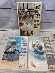lot 9 image: Long Wolf Club Comic Books Issues #1-3 (a graded 9.8 on #1 sold for $140)