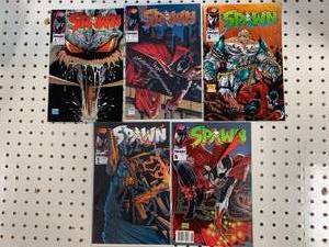 lot 68 image: Lot of 5 Spawn Comic Books Issue #4, 5, 6, 7, 8