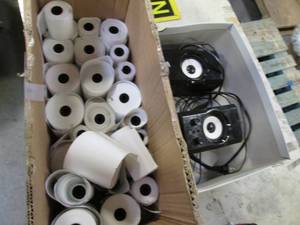 lot 16 image: Box Of Cash Register Tape and Compu...