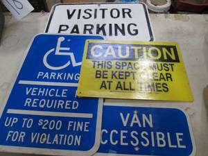 lot 17 image: Lot of ParkingCaution Signs (3 Met...