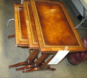 lot 26 image: Lot of Vintage Wood Nesting Tables...