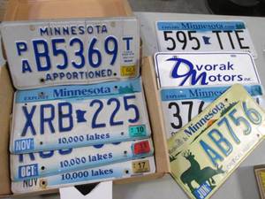 lot 55 image: Lot of Metal MN License Plates...
