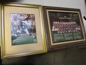 lot 63 image: Framed Vikings Wall Dcor (1- 1989...