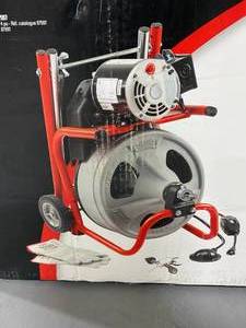 lot 15 image: RIDGID 115-Volt K-400 Drain Cleaning Drum Machine with C-32 38 in. Integral Wound Cable and Tool Set