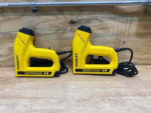 lot 16 image: STANLEY Lot of 2-  Electric Stapler and Brad Nail Guns