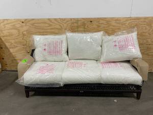 lot 18 image: HAMPTON BAY Woodbury Wicker Outdoor Patio Sofa