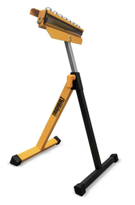lot 70 image: TOUGHBUILT Ergonomic design allows smooth movement of large pipes or plywood Heavy-duty steel construction ensures durability 3-in-1 roller stand can be easily folded for convenient storage