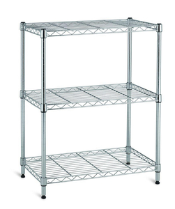 lot 71 image: HDX Lot of 3-  Black 3-Tier Steel Wire Shelving Units (23 in. W x 30 in. W x 13 in. D)