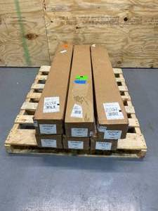lot 96 image: JIFRAM EASY LIVING Lot of 6-  4 ft. x 4 ft. or 8 ft. x 2 ft. Black Plastic Slat Wall Kits