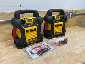 lot 63 image: DEWALT Lot of 2-  1400 Peak Amp Jump Starters with Digital Compressors