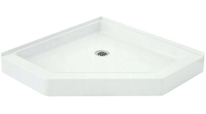 lot 114 image: STERLING Intrigue 39 in. x 39 in. Single Threshold Shower Base in White