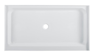 lot 115 image: SWISS MADISON Voltaire 60 in. x 36 in. Acrylic Single-Threshold Center Drain Shower Base in White