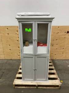 lot 119 image: HOME DECORATORS COLLECTION Hampton Harbor 25 in. W Linen Cabinet in Dove Grey