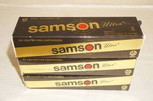 lot 80 image: (3) 20 Round Boxes of Samson .50 Cal Ammunition