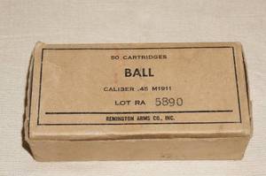 lot 84 image: Vintage Remington .45 M1911 Ball Ammunition