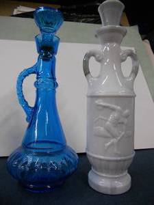 lot 55 image: Genie Bottles Jim Beam bottles with Stoppers Sorry, they are empty, but Fun