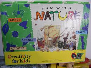lot 58 image: Nature Craft Kit, Jenga Blocks, Drum Sticks, Keychains, Goldilocks Collectible Book, Meraccas
