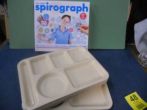lot 48 image: Spirograph set New in Box and 6 ServingLap Trays