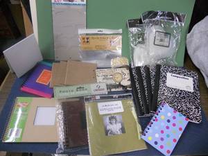 lot 80 image: Photo Books and Journals, Composition Books, Scrapbook kits, Etc