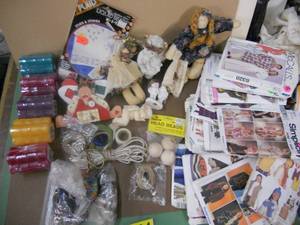 lot 104 image: Sewing Patterns, Craft Items, Napkin Rings, Country Dolls