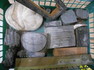 lot 107 image: Printers Blocks in Basket