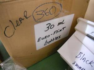 lot 21 image: Approximately 360 (30 ML) bottles and lots of stoppers with droppers - see pics