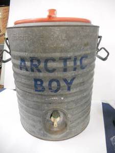 lot 6 image: Antique Arctic Boy 5 Gallon Water Cooler Dispenser
