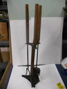 lot 29 image: Vintage Fireplace Tools - Very MCM stylish, snap-in, secure type