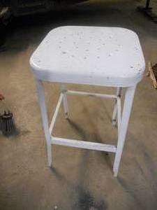 lot 110 image: White Metal Stool