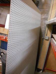 lot 31 image: 3 Full Sheets (47x78) of Pegboard, White on one side, unfinished on the other
