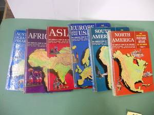 lot 42 image: Full set of THE GOLDEN BOOK Picture Atlas of the World - 1960