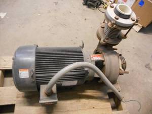 lot 3 image: Pentair Motor Model G29314 - 3 Phase 15HP 230460 volts- Pentair Aurora Centrafugal Pump - Foley Swimming Pool remodel - was working when pulled