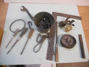lot 149 image: Tools including Screwdrivers, Square and Chisel