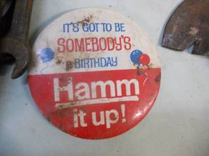 lot 152 image: Wire Brush, Ryobi Charger, Ball Hitch, Shears, Shims, Wire, Hamms Button, and More