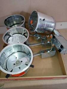 lot 26 image: Aluminum Recessed Lighting Housing for Remodel Shallow Ceiling, Insulation Contact, Air-Tite by Halo- set of 4
