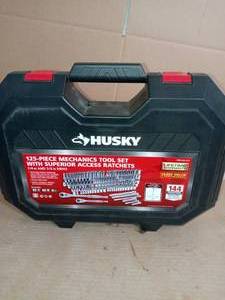lot 58 image: 144-Position 14 in. and 38 in. Drive Mechanics Tool Set (125-Piece) by Husky- open box not used