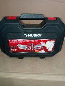 lot 99 image: Mechanics Tool Set (94-Piece) by Husky - open box missing a few pieces