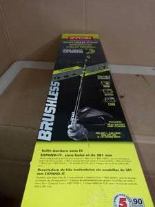 lot 102 image: 40-Volt Lithium-Ion Brushless Electric Cordless Attachment Capable String Trimmer by RYOBI - not used