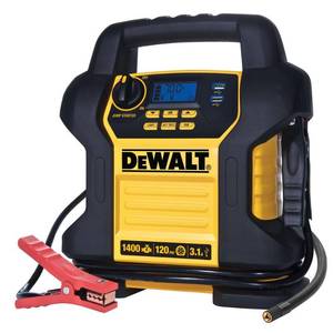 lot 88 image: 1400 Peak Amp Jump Starter with Digital Compressor by Dewalt- open box not used