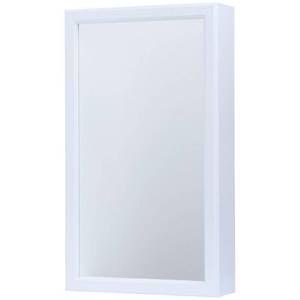 lot 23 image: 15-14 in. W x 26 in. H Framed Surface-Mount Bathroom Medicine Cabinet in White by Glacier Bay- open box not used