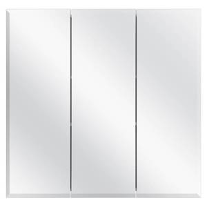 lot 104 image: 30-38 in. W x 30-316 in. H Frameless Surface-Mount Tri-View Bathroom Medicine Cabinet by Glacier Bay- open box not used