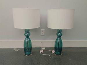 Pair of Glass Tabletop Lamps