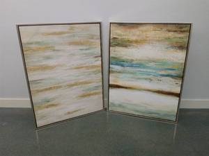 Pair of Large Abstract Wall Art Pieces