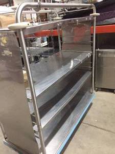 lot 83 image: Metal Rolling Rack Cart Stainless Steel - Great Condition Dimensions Approx. - 57x51x20