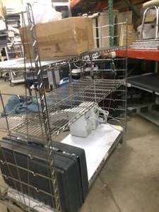 lot 84 image: Metal Rolling Rack Cart Stainless Steel Wire Shelving - Great Condition&nbspDimensions Approx. - 48x60x24