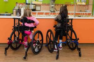 lot 2 image: MSRP $4000 KidWalk Gait Mobility Trainer System Walker SPECIAL NEEDS Candy BLUE - Great Condition - Lots of added supports with this wonderful child development wheeled movement aid