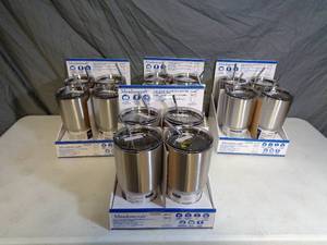 lot 48 image: 16 New Stainless Steel Vacuum Insulated Tumblers with Metal Straws