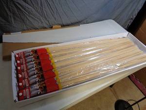 lot 51 image: Display with 72 Packs of Wood Marshmallow Sticks