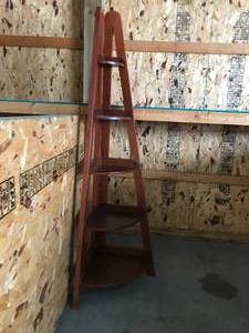 lot 15 image: 6 ft Wood Corner Shelf